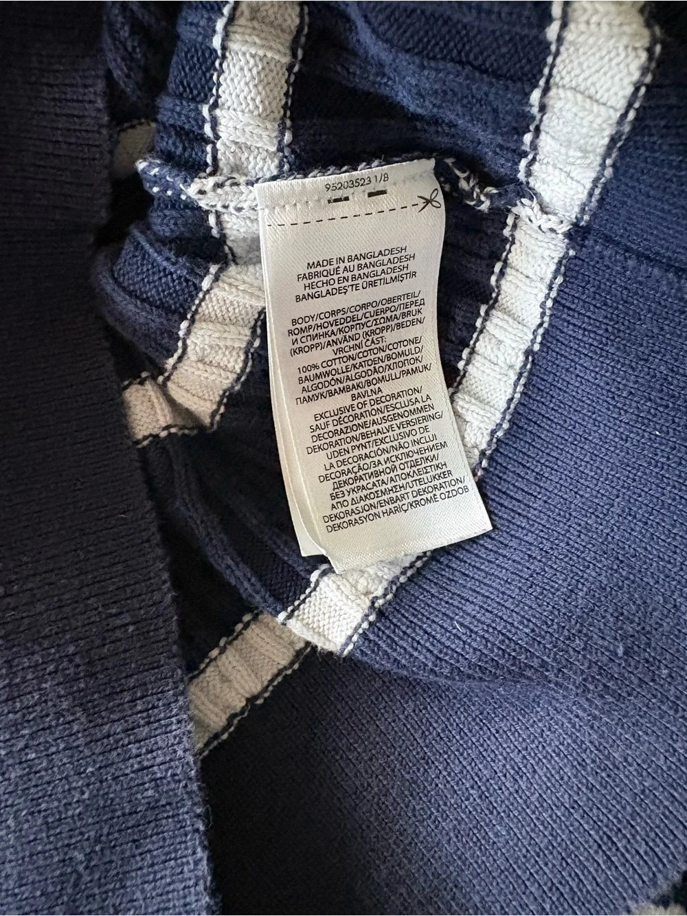 POLO RALPH LAUREN Girls sz XL 14-16 Cable Knit Cardigan Navy Blue White Striped - Picture 5 of 10